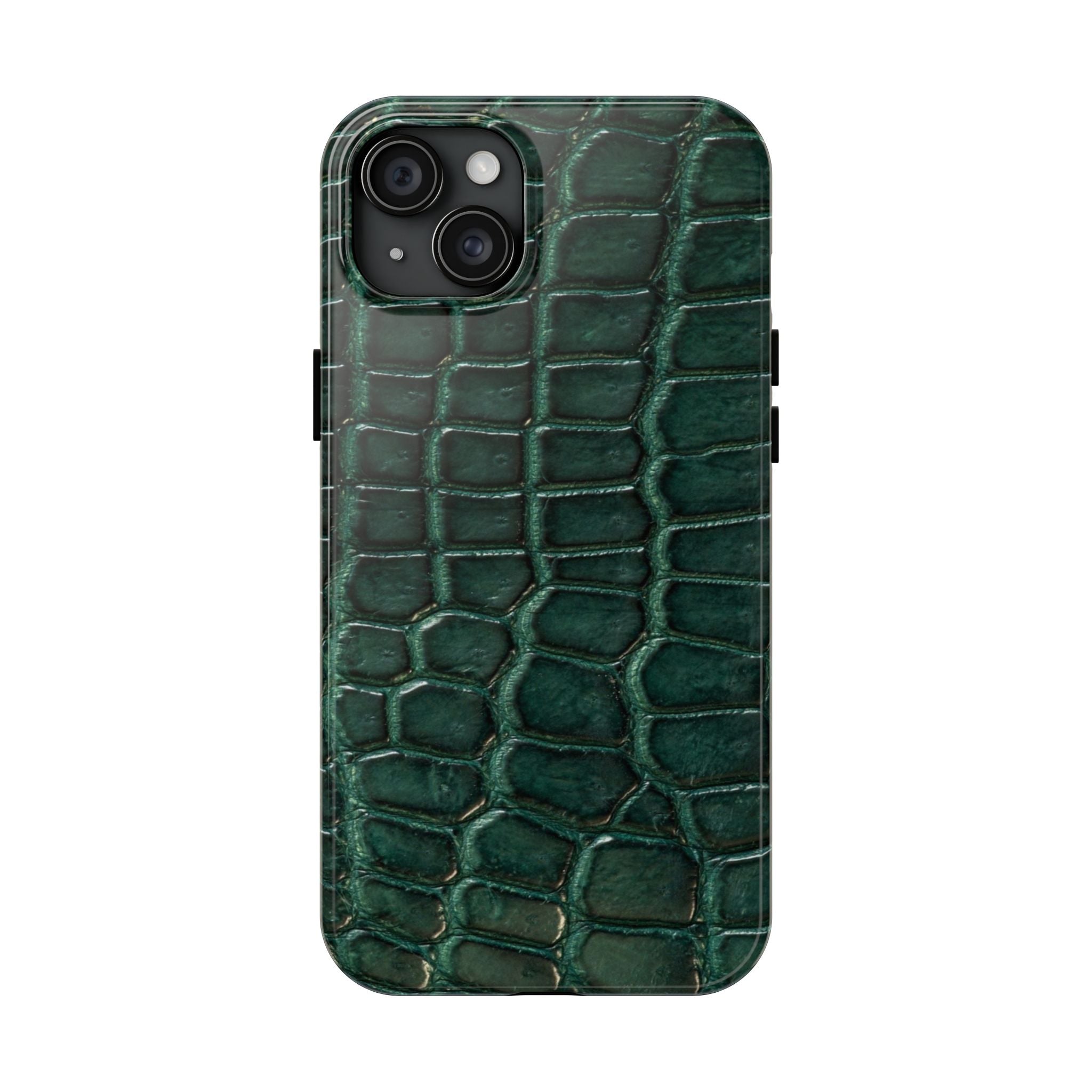 Emerald Croc Tough Phone Case — Green Alligator Texture Protective Cover