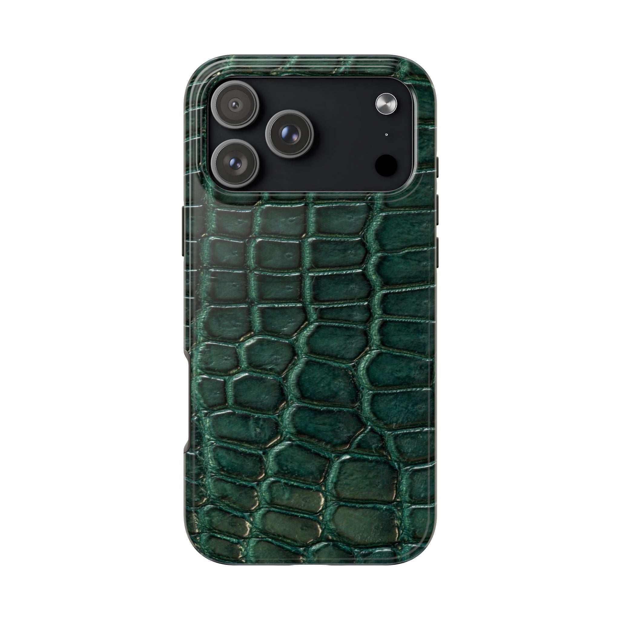 Emerald Croc Tough Phone Case — Green Alligator Texture Protective Cover