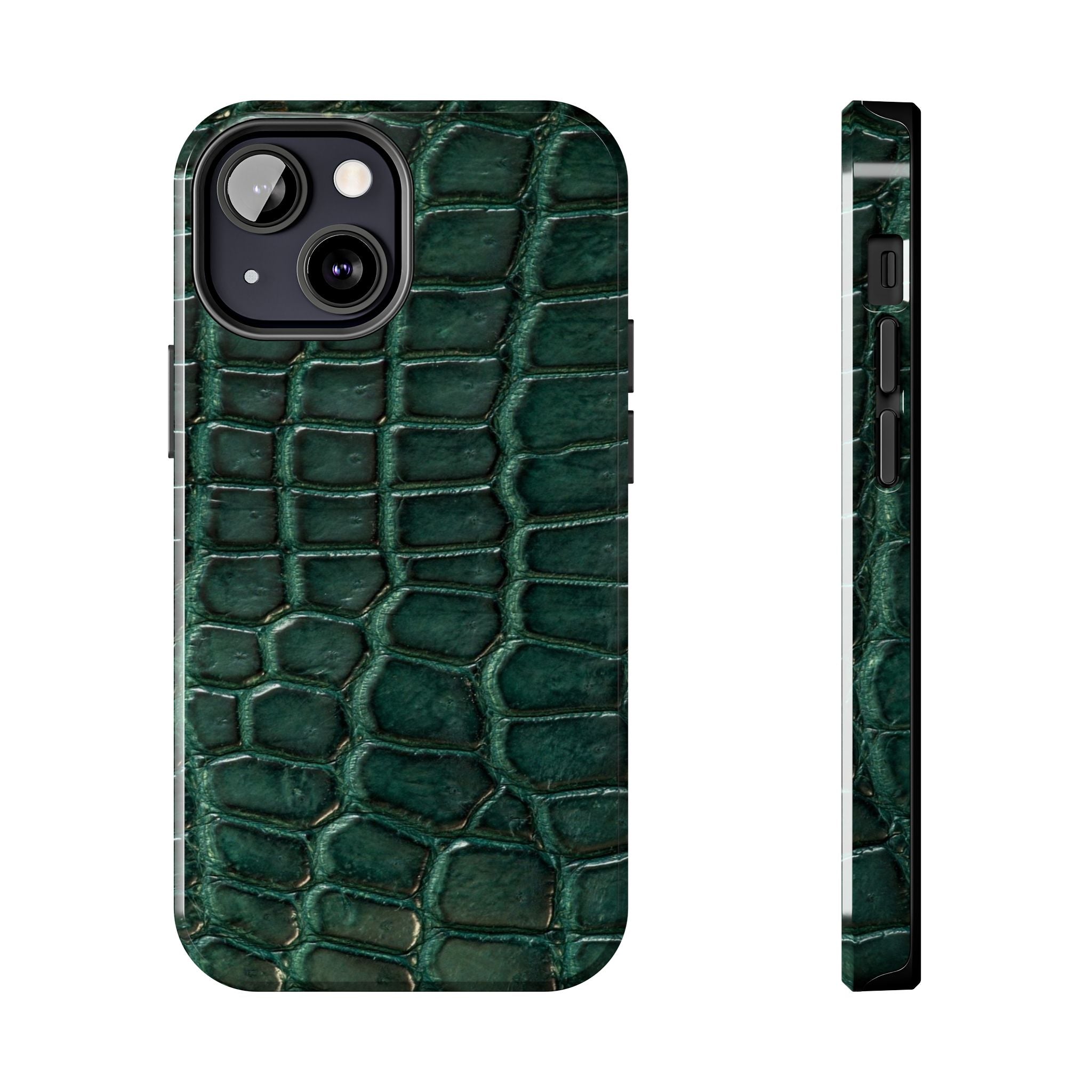 Emerald Croc Tough Phone Case — Green Alligator Texture Protective Cover