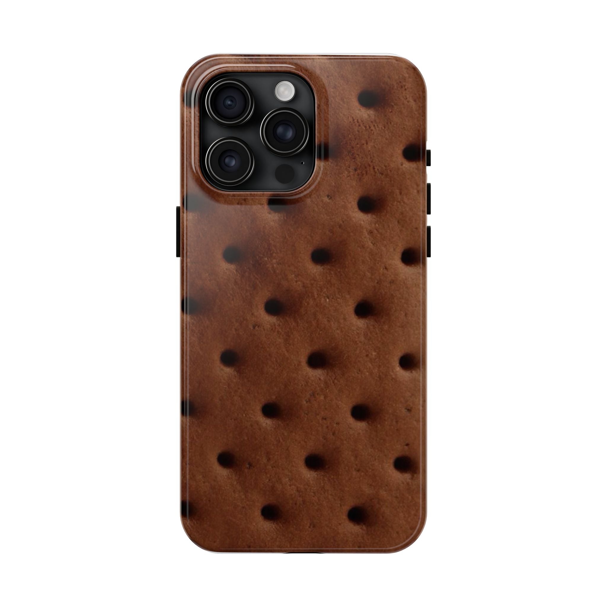Chocolate Cookie Texture Tough Phone Case — Durable Retro Snack Pattern