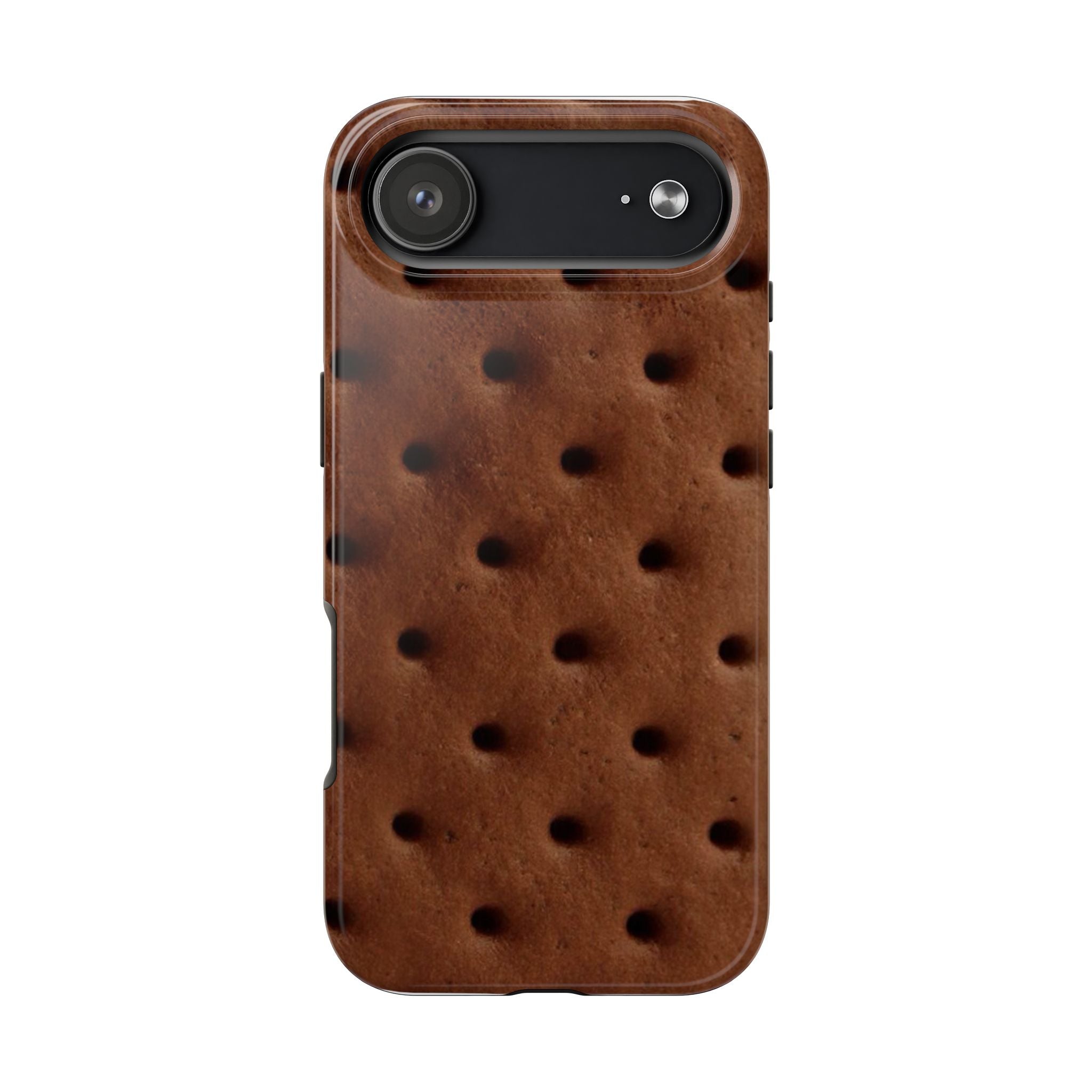 Chocolate Cookie Texture Tough Phone Case — Durable Retro Snack Pattern