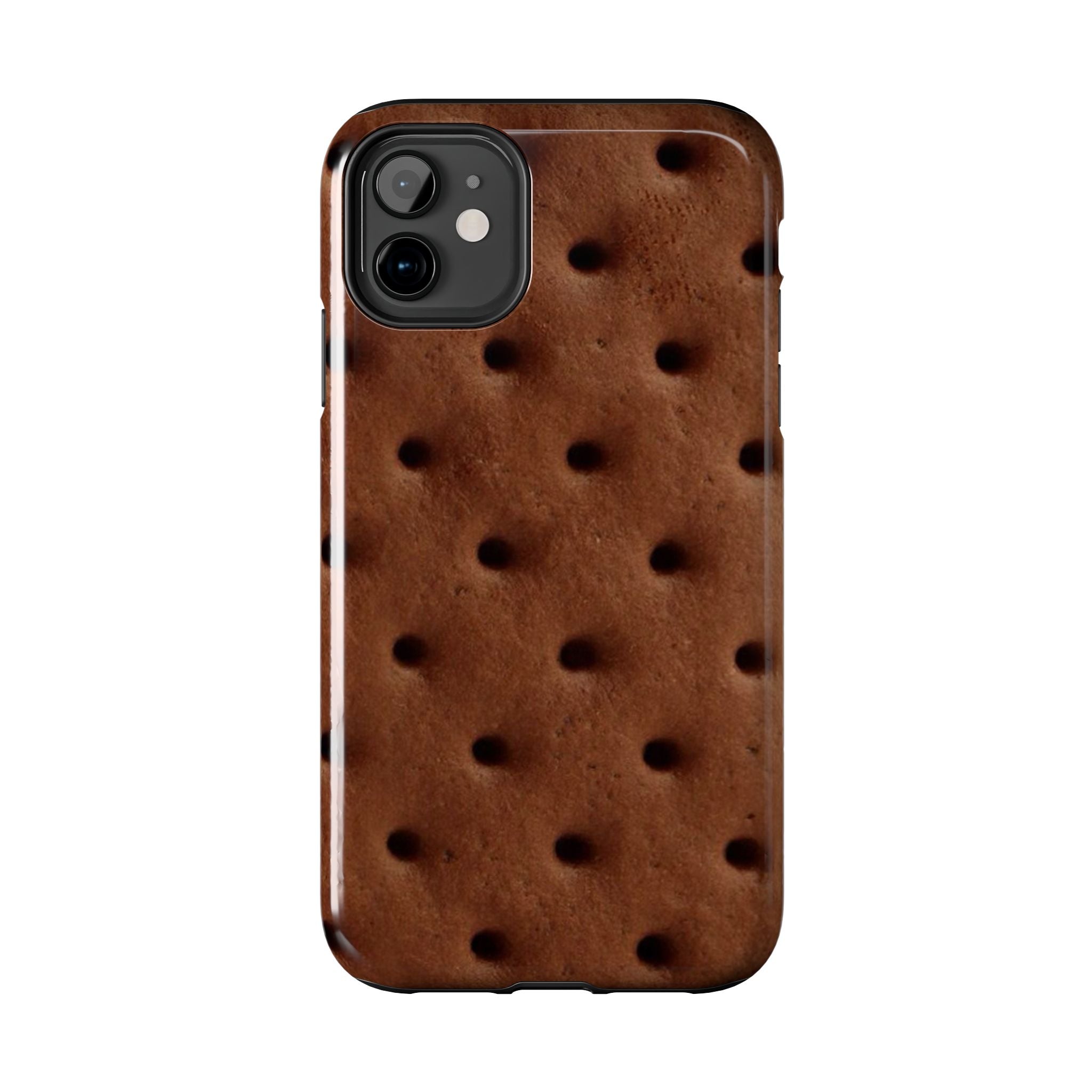Chocolate Cookie Texture Tough Phone Case — Durable Retro Snack Pattern