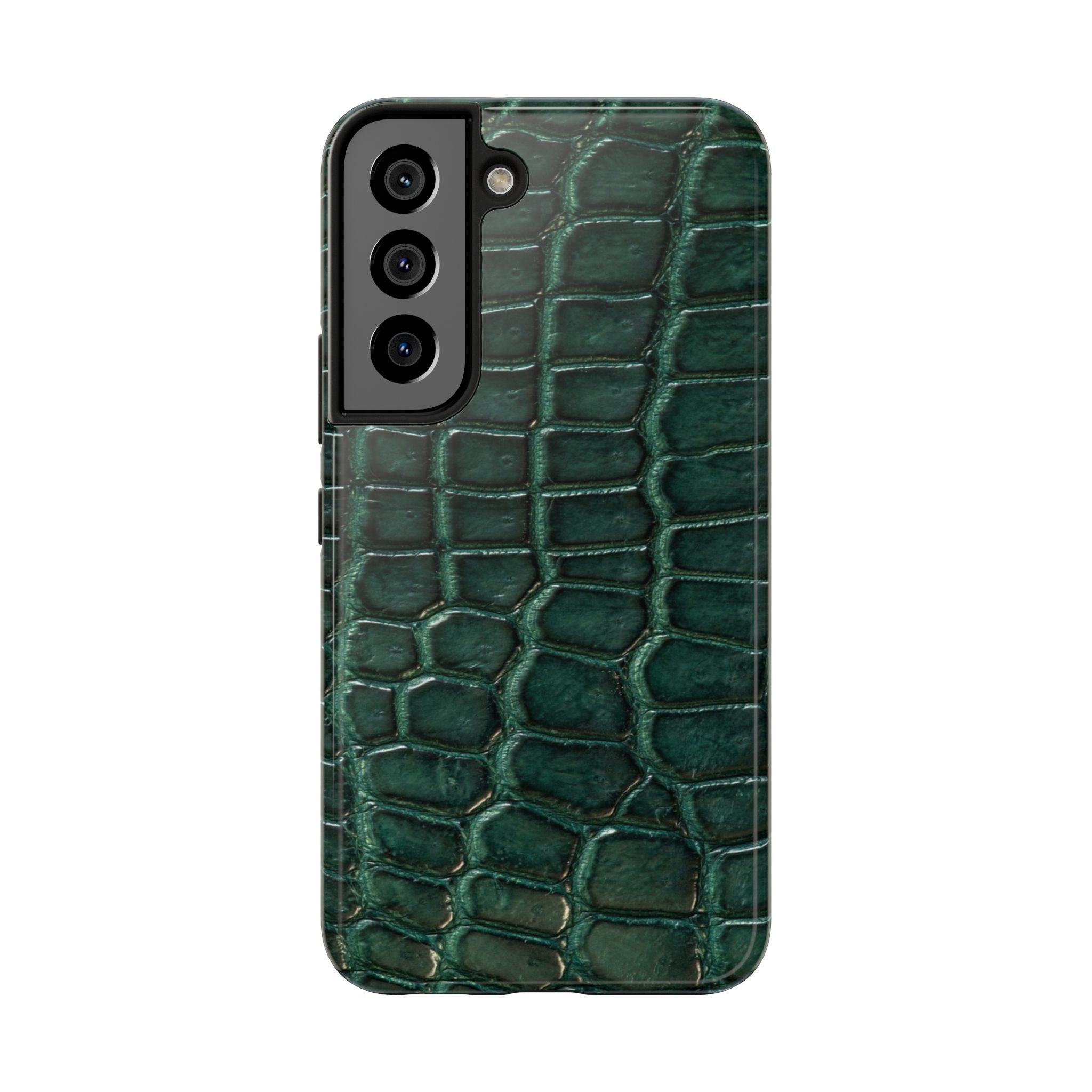 Emerald Croc Tough Phone Case — Green Alligator Texture Protective Cover