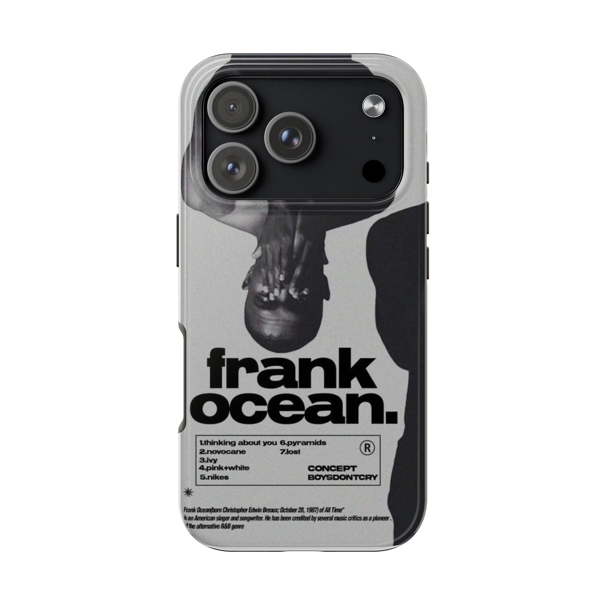 Frank Ocean Graphic Tough Phone Case — Minimal Monochrome Music Fan Cover