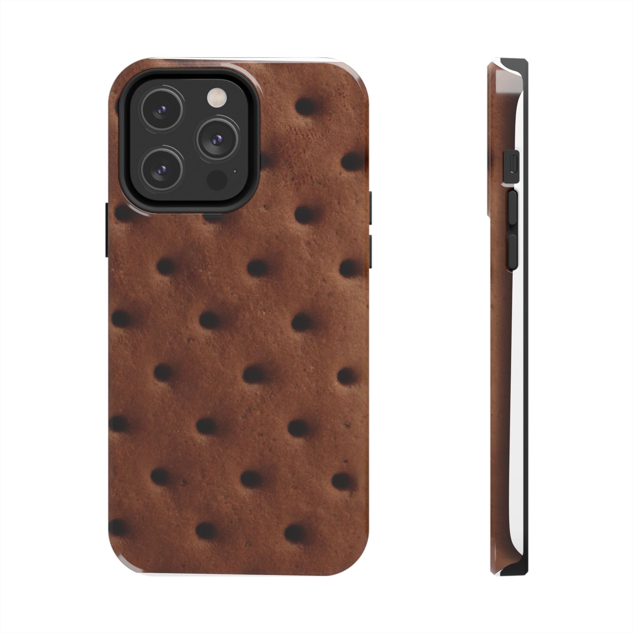 Chocolate Cookie Texture Tough Phone Case — Durable Retro Snack Pattern